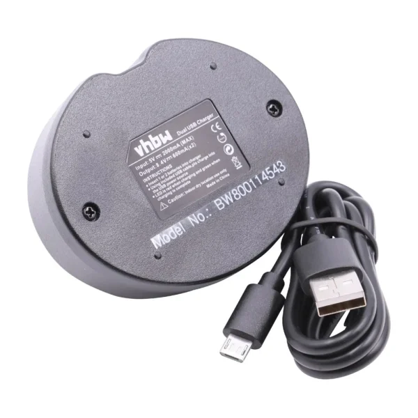 Vhbw Micro USB Chargeur Double Câble De Charge Pour Batteries Apparei… haute qualité 3