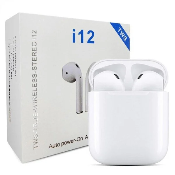 acheter en ligne Universal Bouchons D’oreilles Jumelles Pour Casque Bluetooth Sans Fil I12(blanch… 1
