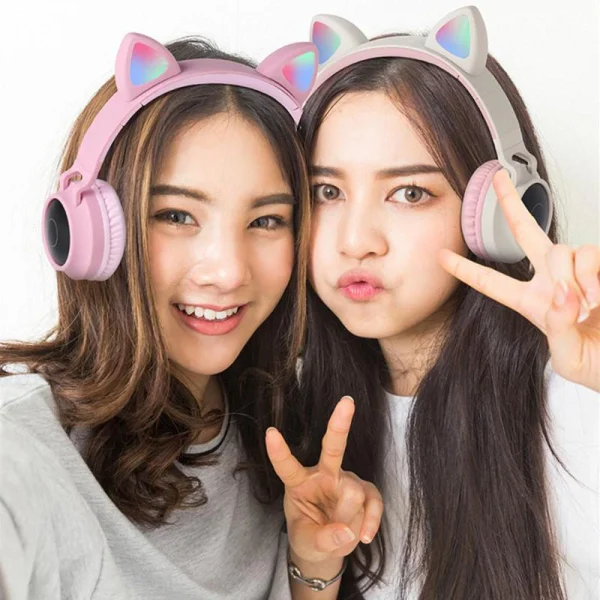 Distributeur Officiel Justgreenbox Casque D’écoute Bluetooth 5.0 Pour Chat Mignon, Mauve 4