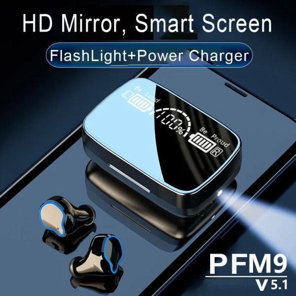 GUPBOO Casque Sans Fil Bluetooth, Miroir3500mAh, Avec Lampe De Poche, Suppres… en solde 1