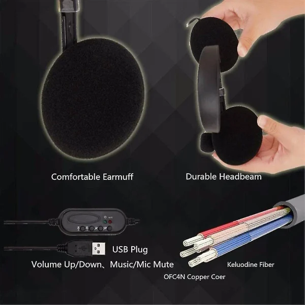 Universal Casque USB Avec Microphone / Casque D’ordinateur De Bruit Casque / Poi… vente pas cher 4