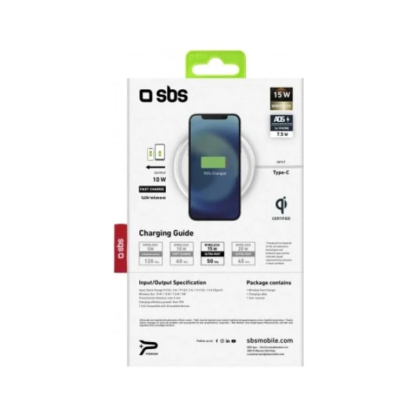 REMISE SBS Chargeur Induction Station De Charge Induction Sans Fil 15W 3