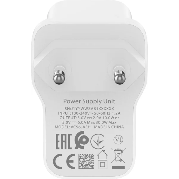 achetez pas cher Chargeur Maison USB A VOOC 4.0 30W Blanc Oppo 4