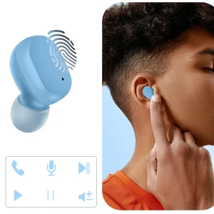 REMISE allant jusqu. Avizar Écouteurs Bluetooth 5.2 Avec Étui Bleu 15