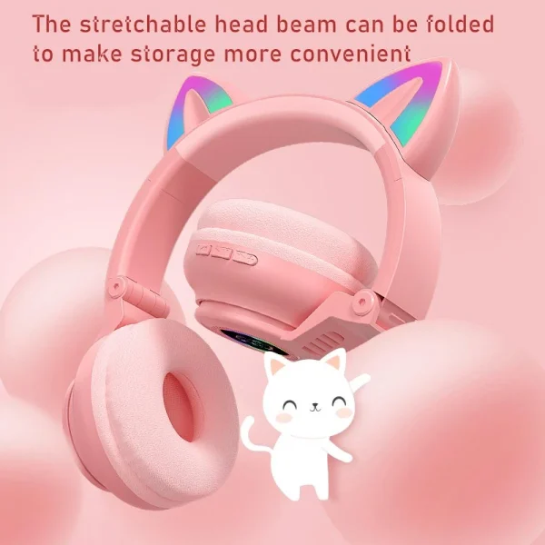 Universal Écouteurs Pour Chat Casque LED Lumineux Bluetooth Casque Sans Fil Cas… Prix très abordable 4