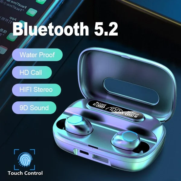 GUPBOO Écouteurs TWS Bluetooth 5.2 Avec Boîtier De Charge Casque Sans Fil 9… grande popularité 1