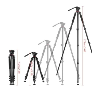 meilleur service GENERIC Andoer 5.6ft Trépied Vidéo Professionnel Résistant De Caméscope Av… 9