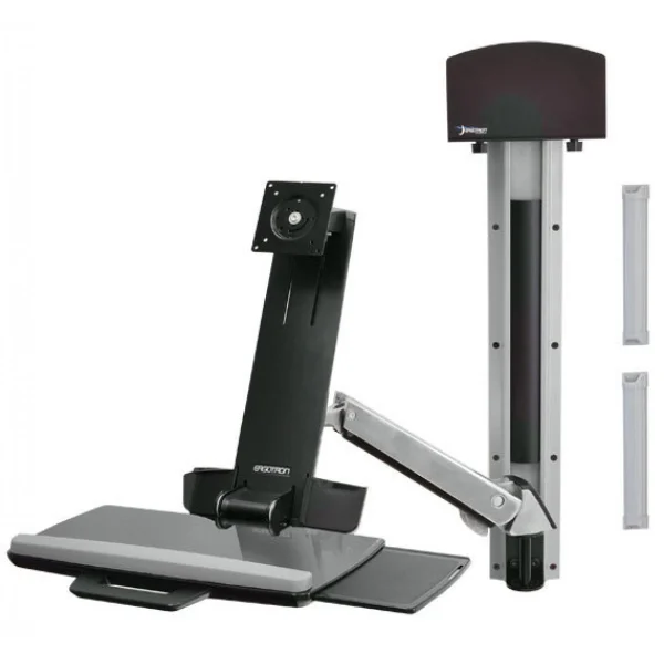 Ergotron StyleView Sit-Stand Combo System 61 Cm (24″) Aluminium Pas Cher soldes France 1