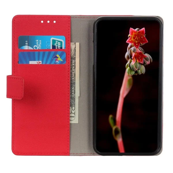 offre spéciale Other Etui En PU Anti-chute Avec Support Pour Votre Realme C33 4G – Rouge 3