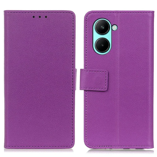 Boutique officielle Other Etui En PU Anti-chute Avec Support Pour Votre Realme C33 4G – Violet 1