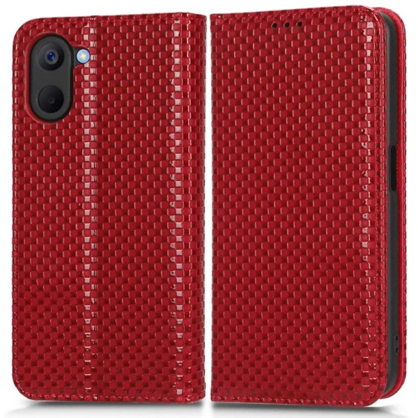 shopping pas cher Other Etui En PU Antichoc, Texture Quadrillée, Fermeture Automatique Magné… 1