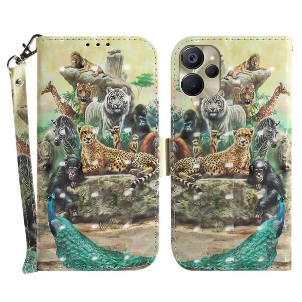 mode pas cher Other Etui En PU Motif 3D Avec Support Et Sangle Pour Votre Realme 9i 5G – A… 1