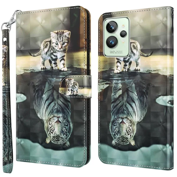 outlet soldes Other Etui En PU Motif 3D Coloré Avec Support Et Sangle Pour Votre Realme G… 1