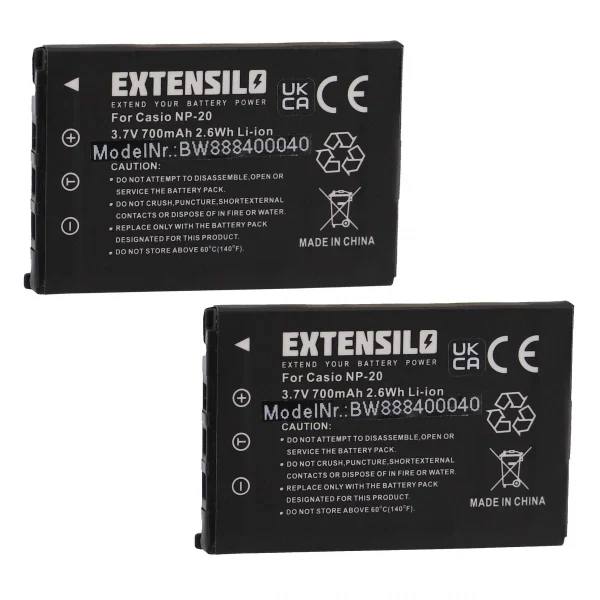mode pas chere VHBW EXTENSILO 2x Batteries Compatible Avec BenQ DC-X720, DC-X725, DC-X735,… 1