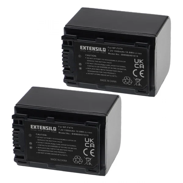 VHBW EXTENSILO 2x Batteries Compatible Avec Sony HDR-XR200E, HDR-XR200VE, H… soldes luxe 5