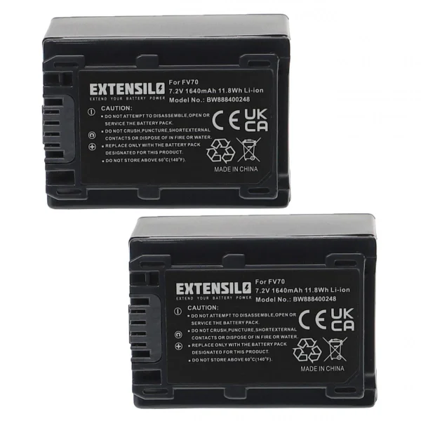 soldes luxe VHBW EXTENSILO 2x Batteries Compatible Avec Sony HDR-XR500V, HDR-XR350VE, H… 5