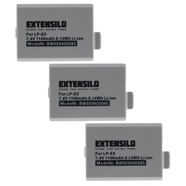 VHBW EXTENSILO 3x Batteries Compatible Avec Canon EOS Rebel XS, Kiss X2, Ki… pas cher en ligne 1
