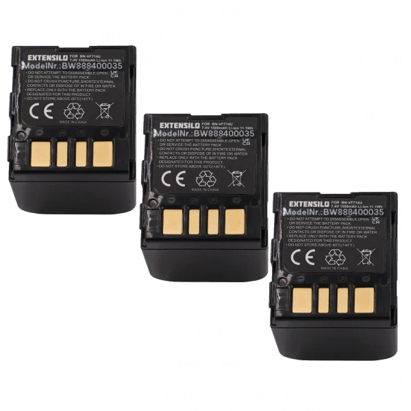 VHBW EXTENSILO 3x Batteries Compatible Avec JVC GR-D239, GR-D240, GR-D240E,… meilleure qualité 1