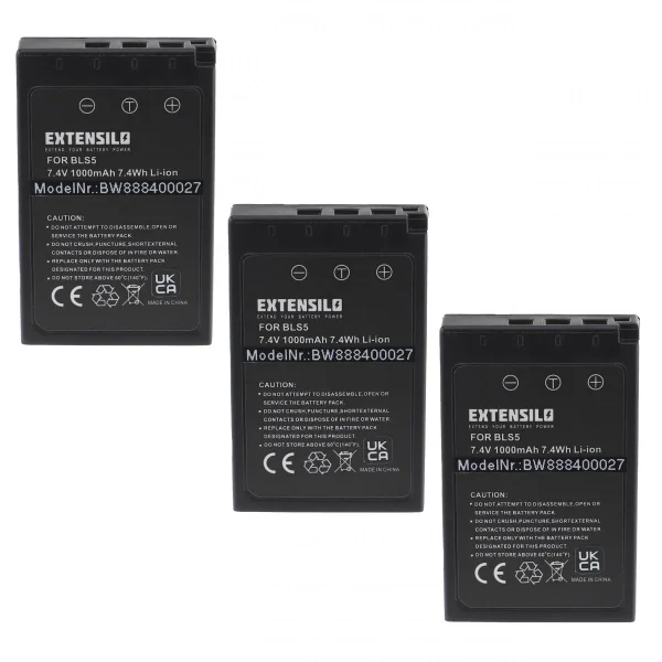 VHBW EXTENSILO 3x Batteries Compatible Avec Olympus Pen E-P7, E-PL2 Apparei… Boutique 1