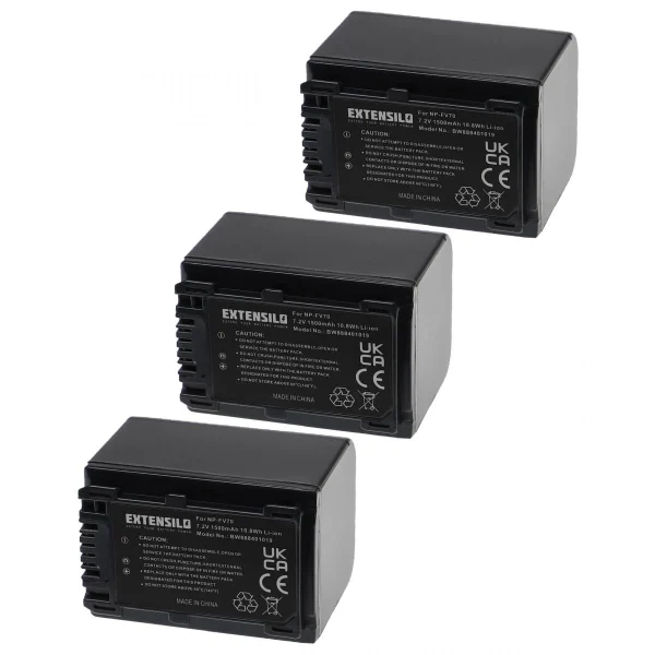 à prix imbattables VHBW EXTENSILO 3x Batteries Remplacement Pour Sony NP-FH100, NP-FH50, NP-FH… 1