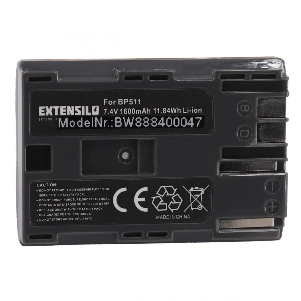 meilleure qualité VHBW EXTENSILO Batterie Remplacement Pour Canon BP-508, BP-511A, BP-512, BP… 1