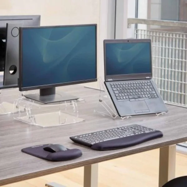 Livraison Standard/Rapide Fellowes Support Moniteur Ajustable Avec Porte-documents Clarity 3