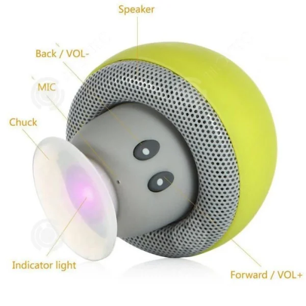 magasin pas cher Marque Generique INN® Mini Enceinte Bluetooth Sans Fil Mushroom Champignon Ventouse Ro… 5