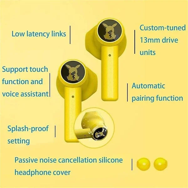 Livraison rapide Universal Le Nouveau Casque Intra-auriculaire Pikachu Bluetooth 5.0 4