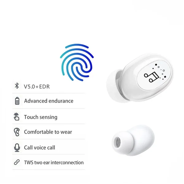 Authentic Original licence GUPBOO Mini écouteurs Intra-auriculaires Sans Fil 2021 TWS Avec Micro 5