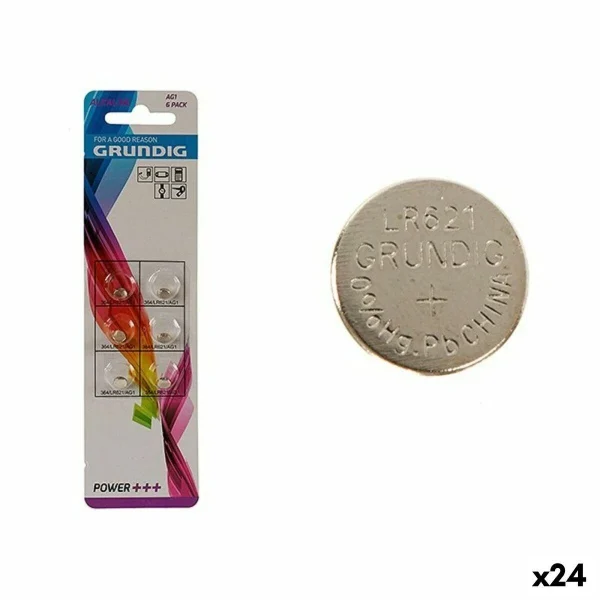 Piles Bouton Alcalines Grundig AG1 LR621 (24 Unités) marque pas cher 3