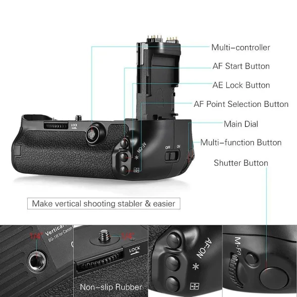 nouvelle saison Marque Generique Poignée Grip Batterie Pour Canon EOS 5D Mark IV Appareil Photo LP-E6 … 6