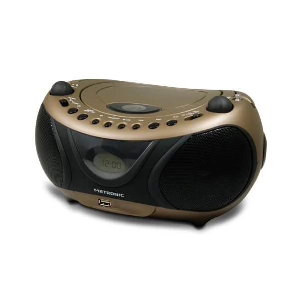 en ligne METRONIC Radio CD-MP3 FM Copper & Black Avec Port USB 1