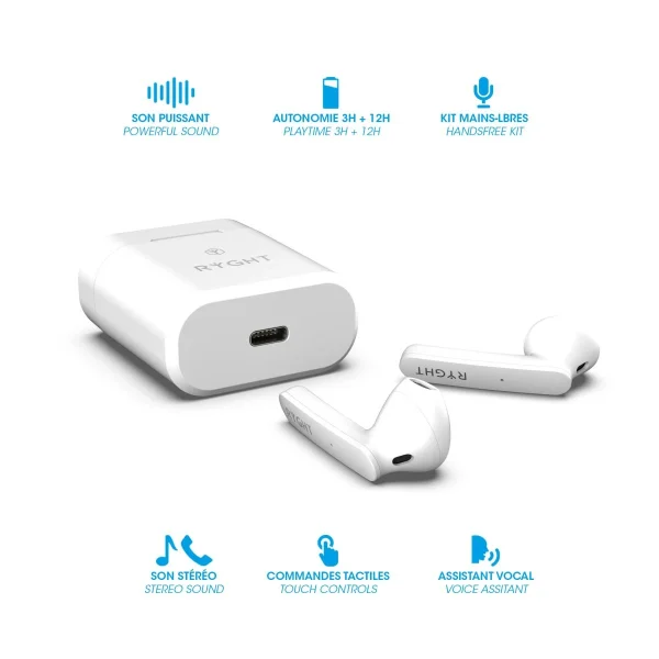 RYGHT JAM – Ecouteurs Sans Fil Bluetooth Kit Main Libre True Wireless … soldes en ligne 6
