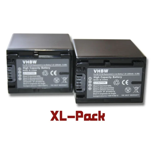 à prix très bas Lot De 2 Batteries Vhbw 2200mAh Pour Caméscope Appareil Photo Sony Ha… 1