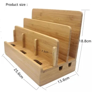 grossiste en ligne Universal Station De Chargement En Bois De Bambou Naturel Multifonctionnel Quai … 9