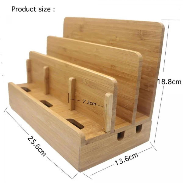grossiste en ligne Universal Station De Chargement En Bois De Bambou Naturel Multifonctionnel Quai … 3