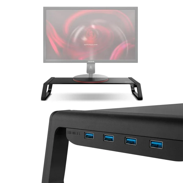 Ozone Support D’écran Ou Moniteur RISER PRO En Verre Trempé, Connexions US… offre spéciale 4