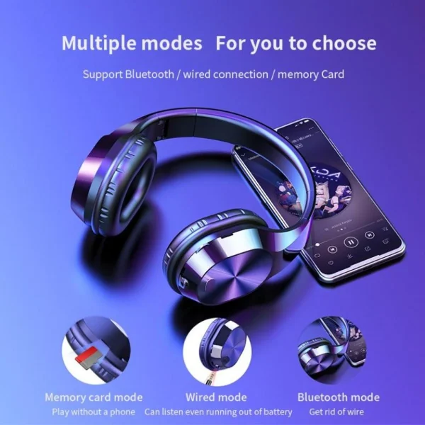 marques pas cher Universal T5 Casque Bluetooth Sans Fil V5.0 3D Stéréo Casque Sans Fil Avec Mic… 5
