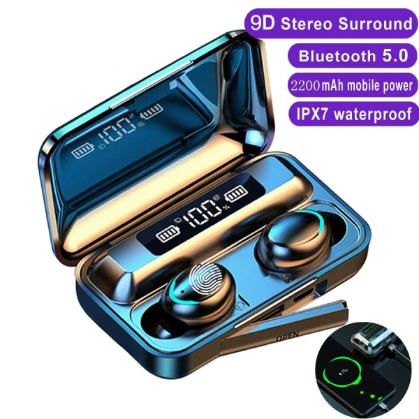 GUPBOO TWS F9 écouteurs Sans Fil 2000 MAh étui De Charge Casque De Sport Bl… en ligne 6