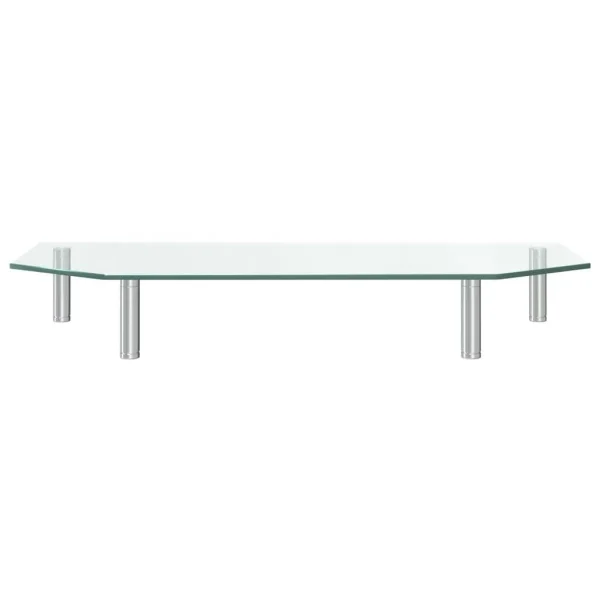 luxe soldes VidaXL Support De Moniteur 60x26x8,6 Cm Verre Transparent 4